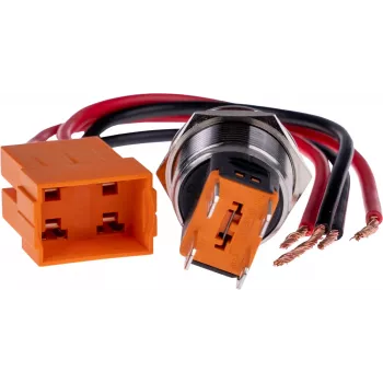 JOY-IT BUTTON22C-M-RD tlačidlo spínač 250V AC 15A SPST NO IP67 IK10 červené
