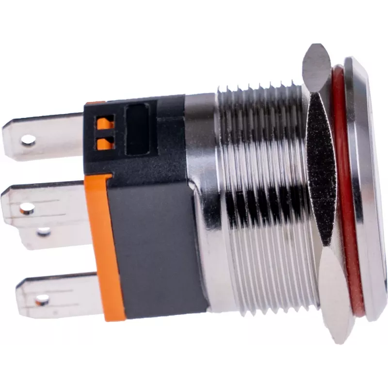 JOY-IT BUTTON22C-M-RD tlačidlo spínač 250V AC 15A SPST NO IP67 IK10 červené