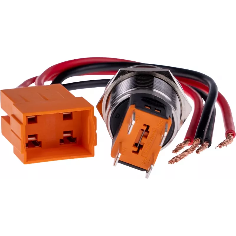 JOY-IT BUTTON22C-M-RD tlačidlo spínač 250V AC 15A SPST NO IP67 IK10 červené