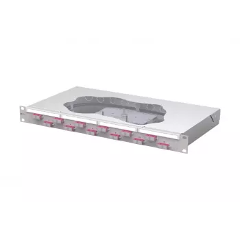 METZ CONNECT 12-portový SC-duplex OM4 optický zvárací patch panel 1U 19 palcová racková montáž 150457BB12-F