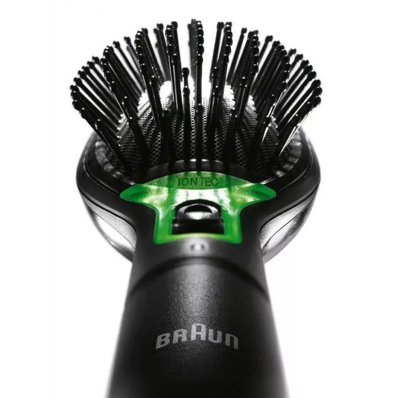 BRAUN BR 710 iónová kefa na vlasy s Iontec technológiou, bezdrôtová, čierna/strieborná