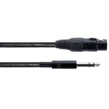 Cordial EM 6 FV XLR na 6,3 mm TRS jack audio kábel, 6 m, čierny 14823
