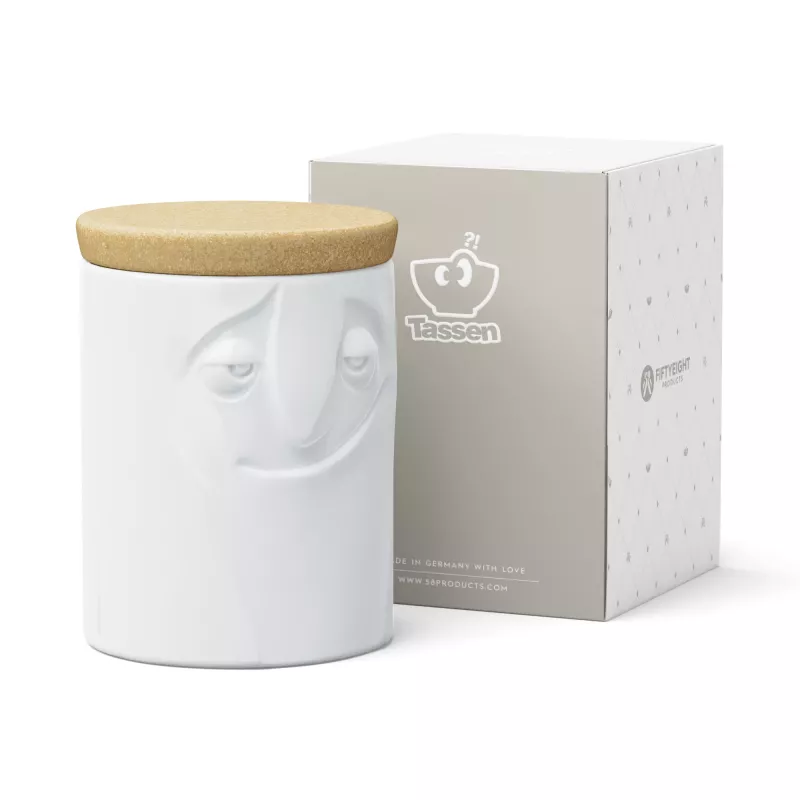 FIFTYEIGHT PRODUCTS Charmant porcelánová sklenená dóza na potraviny 1700 ml biela
