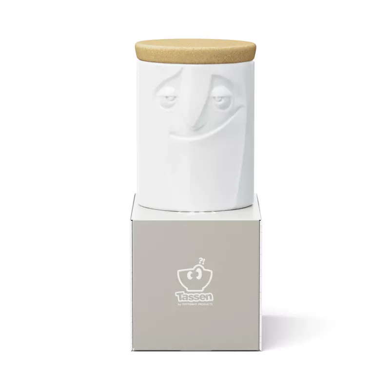 FIFTYEIGHT PRODUCTS Charmant porcelánová sklenená dóza na potraviny 1700 ml biela