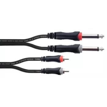 Cordial 14839 6,3 mm mono jack na RCA audio kábel 1 m čierny