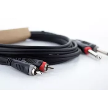 Cordial 14839 6,3 mm mono jack na RCA audio kábel 1 m čierny