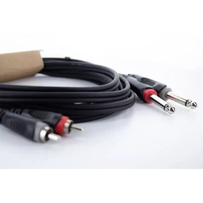 Cordial 14839 6,3 mm mono jack na RCA audio kábel 1 m čierny
