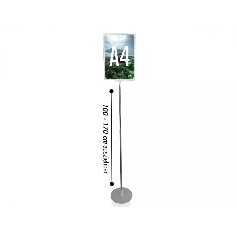 LMG PLSTA4-SI A4 strieborný skladací rám stojan na plagáty