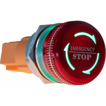 JOY-IT Button22NA-01 núdzový vypínač, mechanické zaistenie, červená/zelená, Ø22 mm, IP67, IK10
