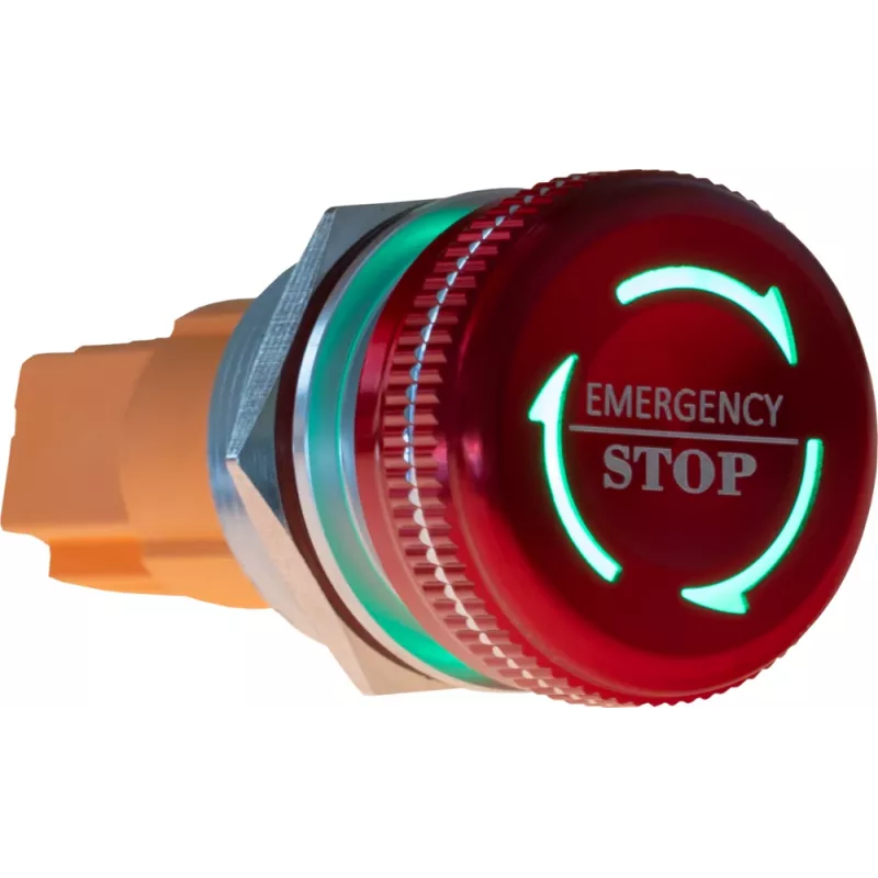 JOY-IT Button22NA-01 núdzový vypínač, mechanické zaistenie, červený/zelený, Ø22 mm, IP67, IK10