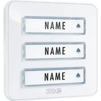 M-E MODERN-ELECTRONICS KTA-3 W panel zvončeka pre 3 rodiny, biela