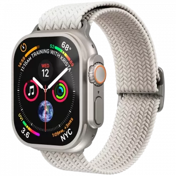 VONMÄHLEN Woven Loop pre Apple Watch 40/41/42mm, krémová