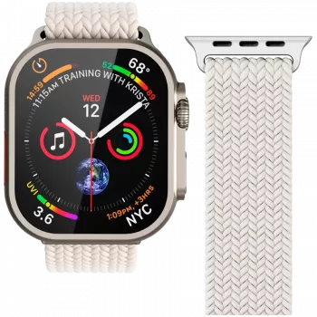 VONMÄHLEN Woven Loop pre Apple Watch 40/41/42mm, krémová