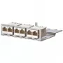METZCONNECT BTR E-DATmodul 6x88 1U CAT6 patch panel so 6 tienenými RJ45 modulmi, integrovaným manažmentom káblov a odľahčením ťahu 130922-03-E