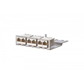 METZCONNECT BTR E-DATmodul 6x88 1U CAT6 patch panel so 6 tienenými RJ45 modulmi, integrovaným manažmentom káblov a odľahčením ťahu 130922-03-E