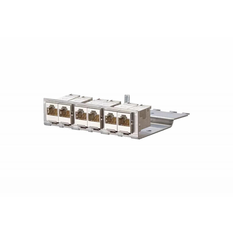 METZCONNECT BTR E-DATmodul 6x88 1U CAT6 patch panel so 6 tienenými RJ45 modulmi, integrovaným manažmentom káblov a odľahčením ťahu 130922-03-E