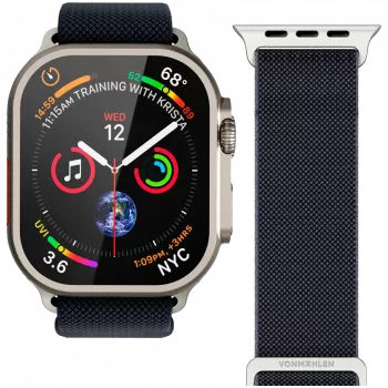 VONMÄHLEN Classic Nylon Loop náramok pre Apple Watch 44/45/46/49mm, námornícka modrý, univerzálna veľkosť