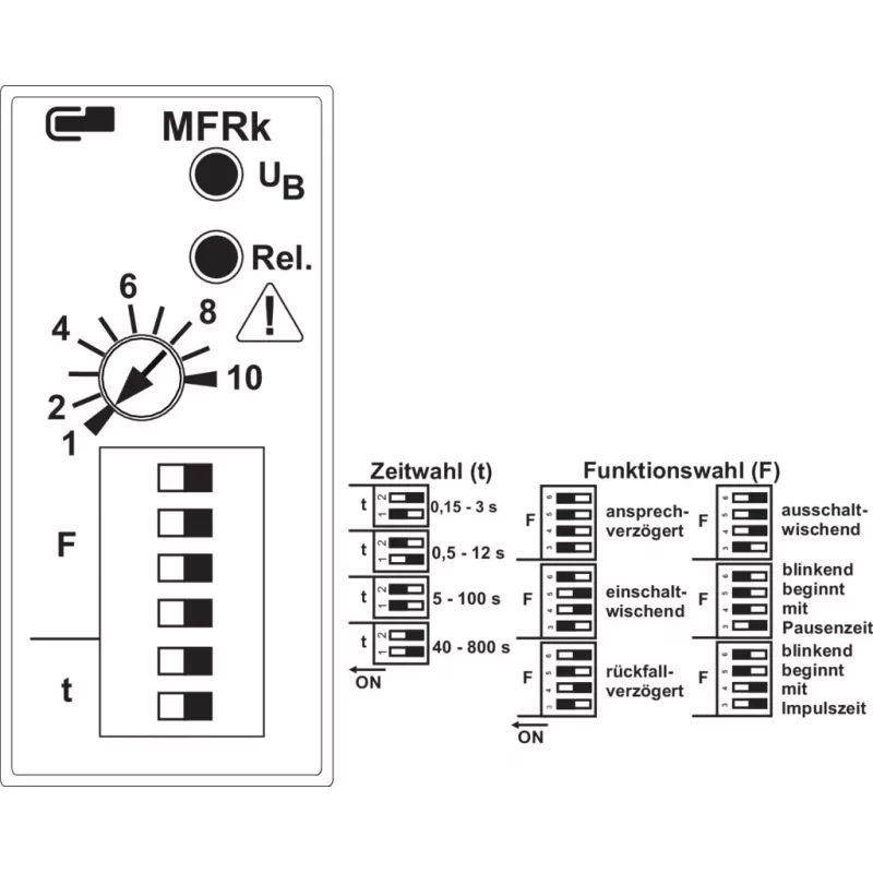 METZ CONNECT MFRk-E12 multifunkčné časové relé 0,15-800s, 24-240V AC/DC, 1 CO 110310412230
