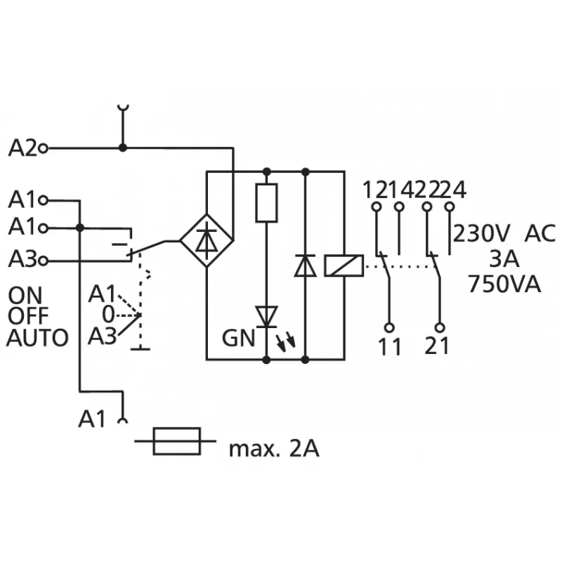 METZ CONNECT KRA-S-F10/21-21 Výkonové relé, sivé 11070713