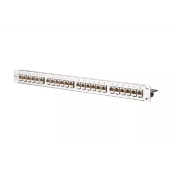 METZ CONNECT 130921-E EDATmod-MP24 24-portový E-DAT modulový patch panel, nehrdzavejúca oceľ, 1U