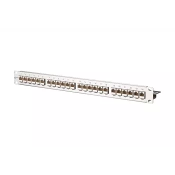 METZ CONNECT 130921-E EDATmod-MP24 24-portový E-DAT modulový patch panel, nehrdzavejúca oceľ, 1U