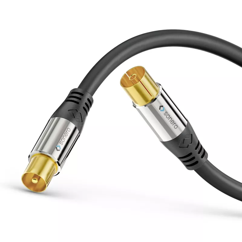 PURELINK Sonero anténny kábel 2m S-AC000-020 Premium, koaxiálny konektor samec na konektor samica, 75 Ohm, dvojito tienený, biely