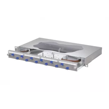METZ CONNECT 12x LC duplex OS2 jednovidový optický spájací patch panel, 1U, svetlosivý 1504697412-F