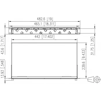 METZ CONNECT 12x LC duplex OS2 jednovidový optický spájací patch panel, 1U, svetlosivý 1504697412-F