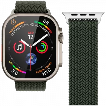 VONMÄHLEN Woven Loop pre Apple Watch 44/45/46/49 mm, olivový