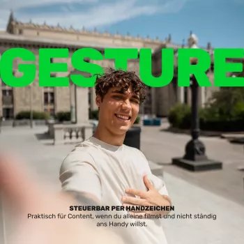 GREEN MNKY GM TrackMotion gimbal Z.SH.1 - AI sledovanie tváre a objektu stabilizátor pre smartfón, 360° otáčanie, ovládanie gestami, USB-C, čierny