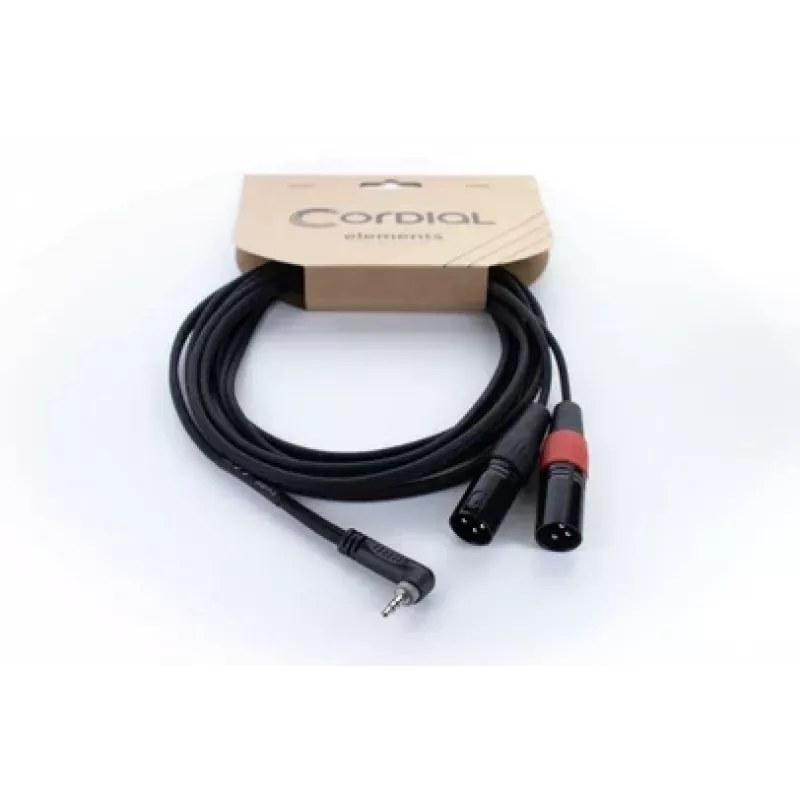 Cordial EY 1 WRMM XLR Y adaptérový kábel 3,5 mm TRS konektor na 2x XLR konektor 1 m čierny 14873