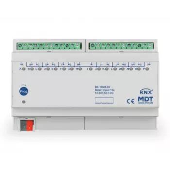 MDT BE-16024.02 binárny vstupný modul 16-kanálový 8TE DIN lišta 24V AC/DC KNX