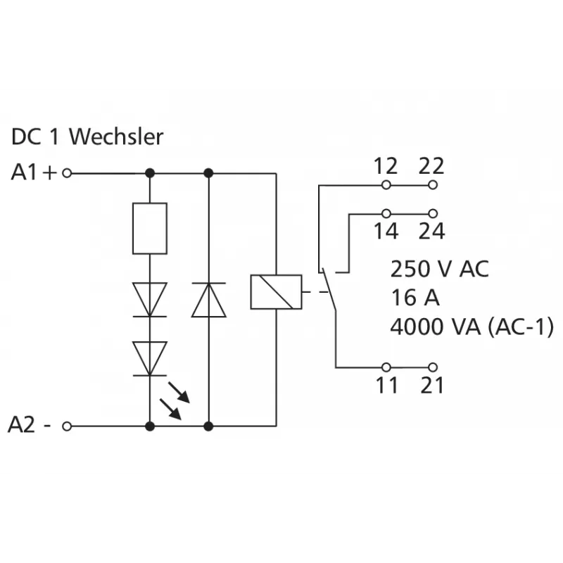 METZ Connect RM21 24 V DC miniatúrne výkonové relé, 1 prepínací (SPDT), 10 A, montáž na PCB 11051125