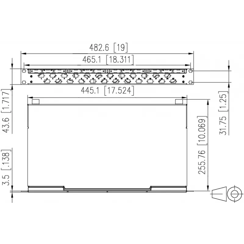 METZ CONNECT 24-port LC-Duplex OM4 optický zvárací patch panel, 1U 19 palcová rack montáž, svetlosivá 1504577524-E