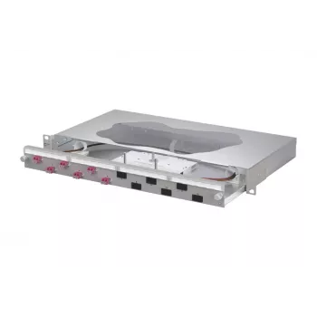METZ CONNECT 6-port LC-Duplex OM4 optický zvárací patch panel 1U 19 palcový čierny 1504677506-F
