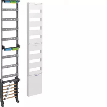 Hager ZH53XS rozvodný montážny modul, 12 TE, 7 radov, N+PE svorkovnice, svetlosivý