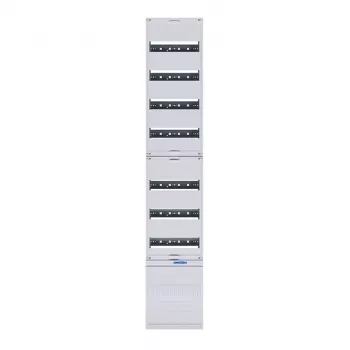 Hager ZH53XS rozvodný montážny modul, 12 TE, 7 radov, N+PE svorkovnice, svetlosivý