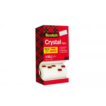 Lepiaca páska 3M Scotch Crystal Clear, 19 mm x 33 m, 14 kotúčov (12 + 2 zadarmo) 6-1933R14