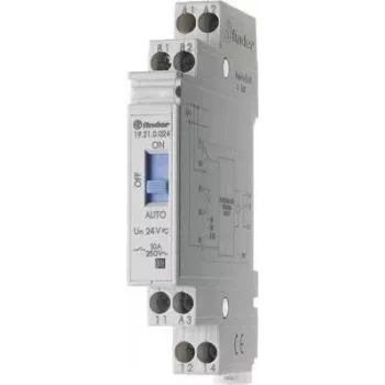 Finder 19.21.0.024 súmrakový spínač s časovačom a spätnoväzbovým kontaktom, 1 CO 10 A, 24 V AC/DC