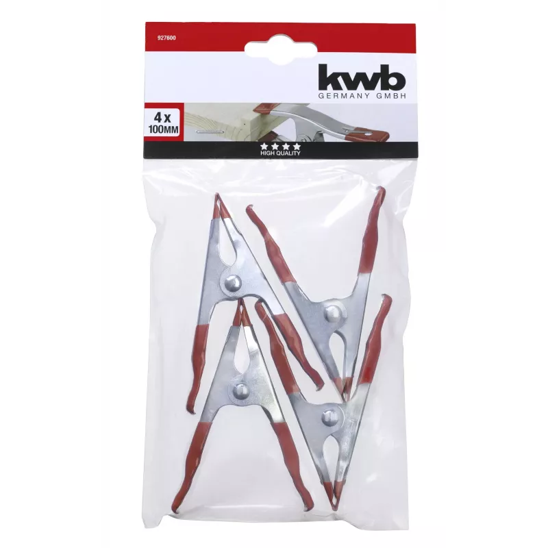 kwb lepiace svorky, oceľový plech, sada 4 dielov, 100 x 35 mm 927600