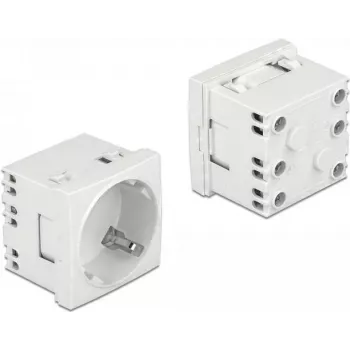 Delock Easy 45 Typ F zásuvka so shutter, Biela RAL 9003, 16 A, 250 V, balenie 10 ks 81324