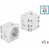 Delock Easy 45 Typ F zásuvka so shutter, Biela RAL 9003, 16 A, 250 V, balenie 10 ks 81324