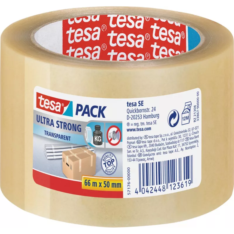 TESA ultra silná 66 m PVC transparentná baliaca páska (57176)