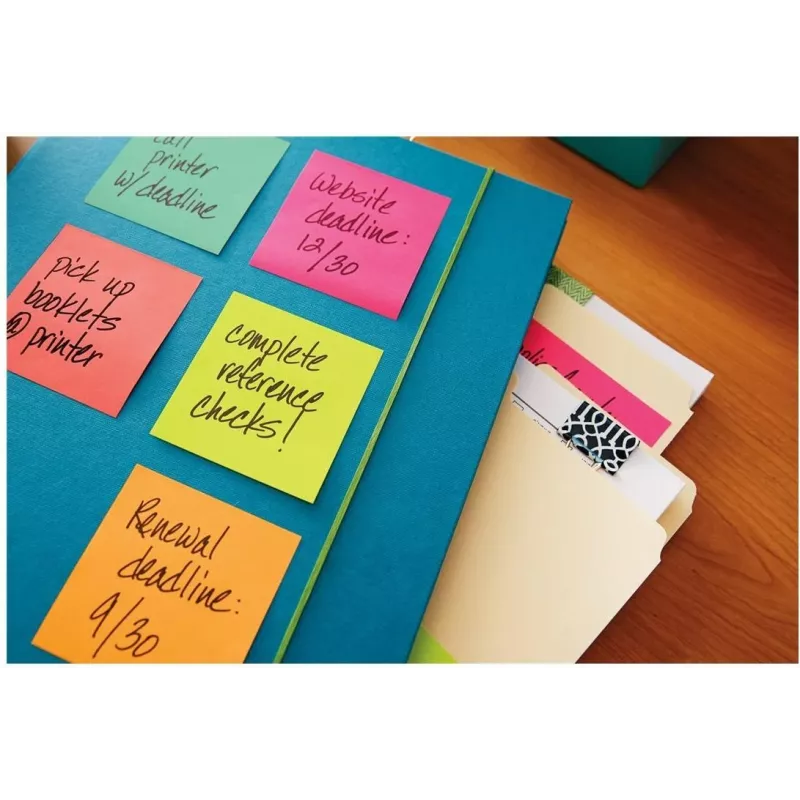 3M Post-it Notes 655-6-POP, 127 x 76 mm, Powerpink, 100 listov, opakovane odstrániteľné