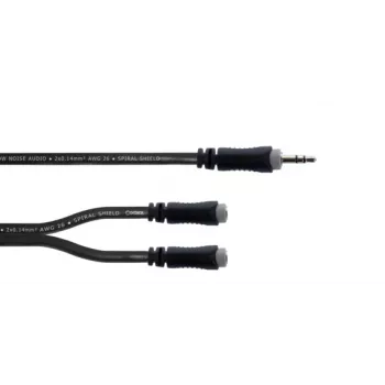 Cordial 14883 3,5 mm stereo Y adaptérový kábel, 1x jack konektor samec na 2x jack konektor samica, 0,3 m, čierny