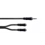 Cordial 14883 3,5 mm stereo Y adaptérový kábel, 1x jack konektor samec na 2x jack konektor samica, 0,3 m, čierny