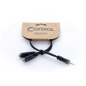 Cordial 14883 3,5 mm stereo Y adaptérový kábel, 1x jack konektor samec na 2x jack konektor samica, 0,3 m, čierny