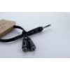 Cordial 14886 audio Y adaptérový kábel 6,3 mm stereo jack konektor samec na 2x 3,5 mm stereo jack konektor samica 0,3 m čierny PVC dvojitý kábel