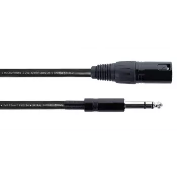 Cordial EM 3 MV XLR na 6,3 mm TRS klinka audiokábel, 3 m, čierny 14812