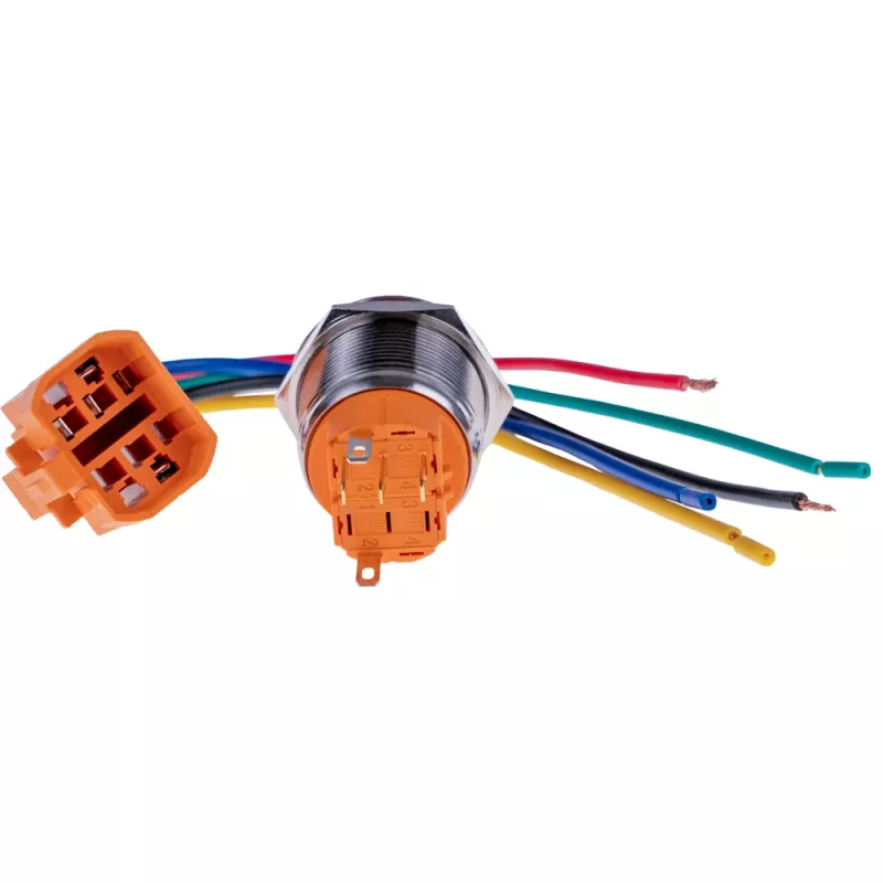 JOY-IT BUTTON22A-M-RD tlačidlo (spínací kontakt), 22 mm, červené, 250 V AC, 3 A, 1 NO, IP67, IK10